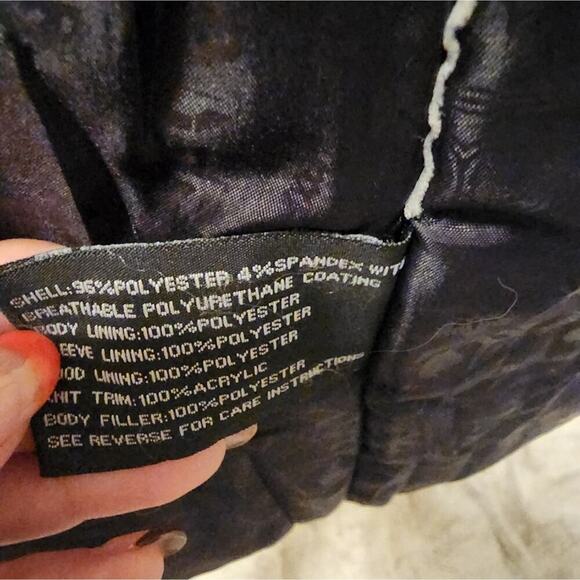 ZERO EXPOSUR BLUE WITH PRINT BUCKLE WINTER JACKET WITH HOOD SIZE MED - Picture 7 of 11